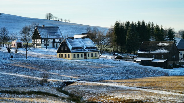 Muzeum Krušné hory v zimní krajině